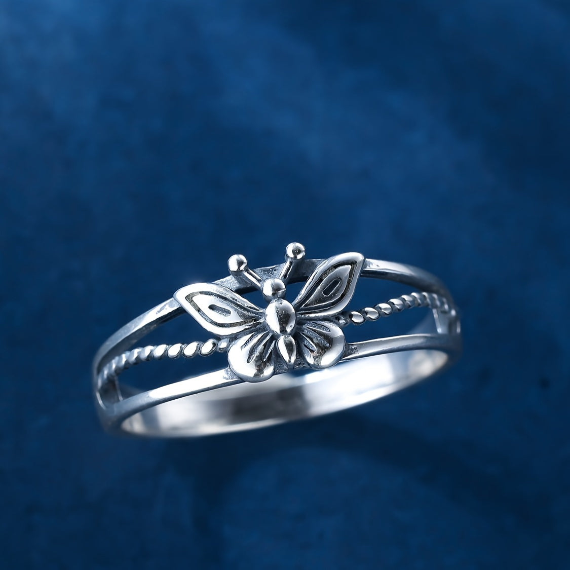 925 Sterling Silver Ring Retro Butterfly Design High Quality Jewelry Match Daily Outfits Party Accessory Gift For Your Cool & Sweet Lover